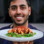 halloumi and red pepper fritters