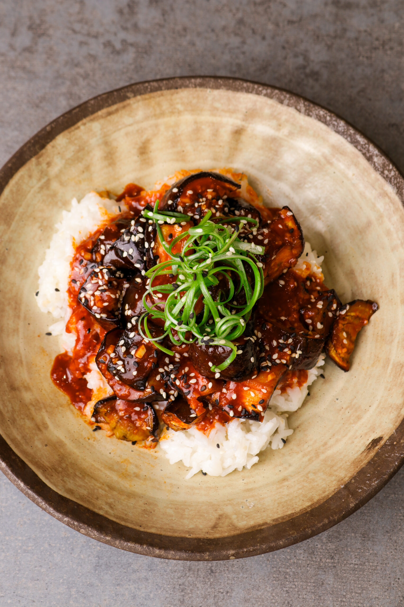 gochujang and garlic aubergine