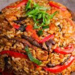 Lemongrass fried rice served on a plate