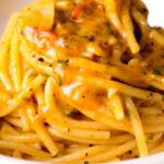 garlic chilli cacio e pepe in a plate