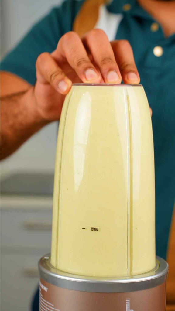 blending pistachios and milk