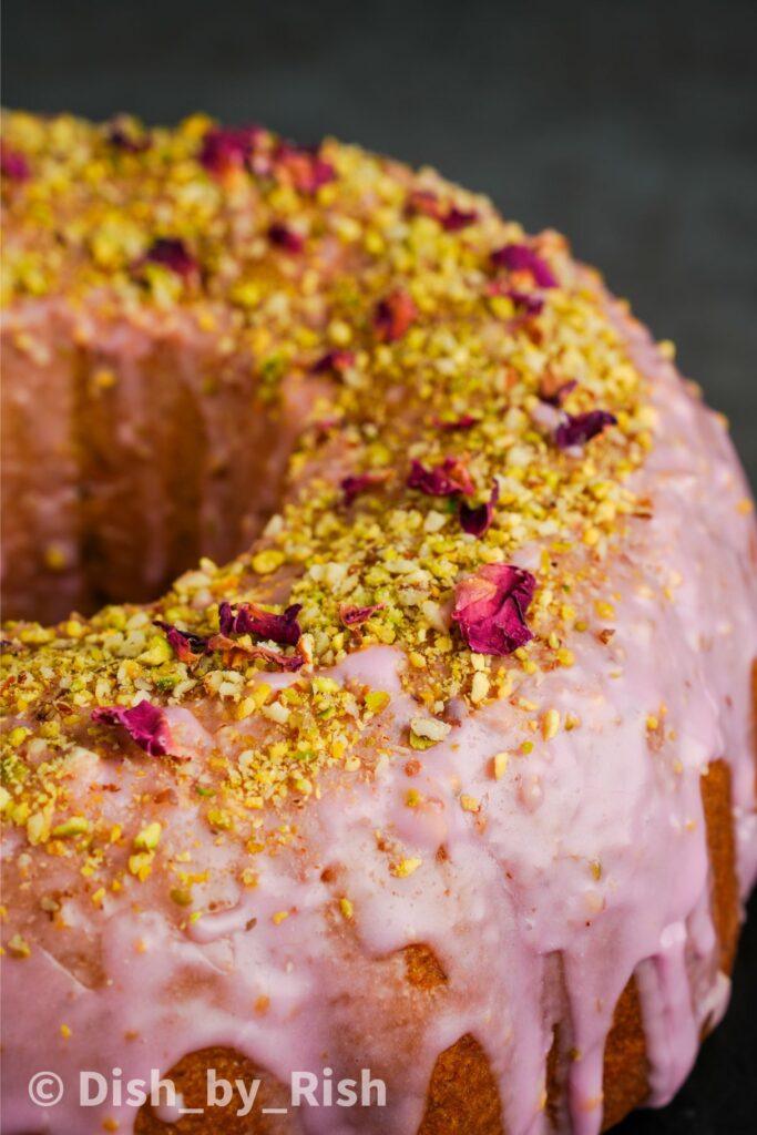 pistachio and rose bundt cake