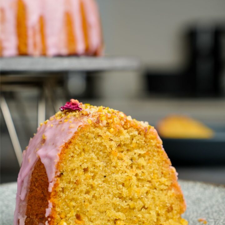 pistachio and rose bundt cake