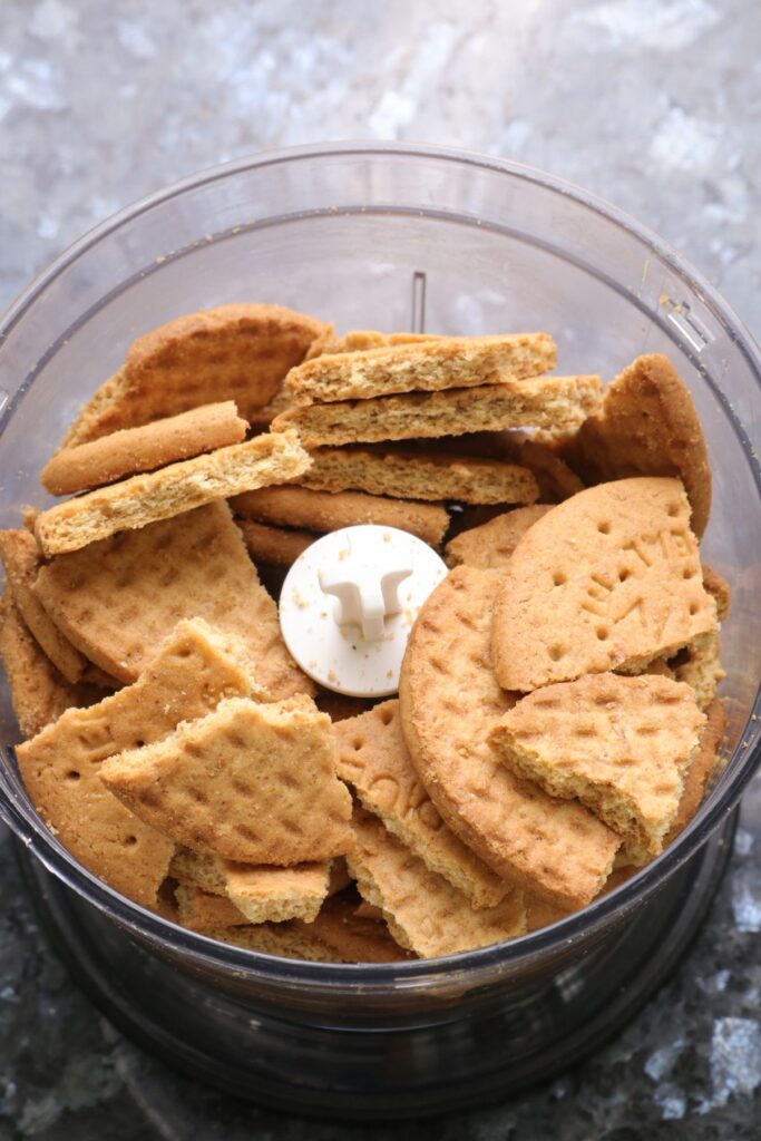 digestive biscuits in a food processor