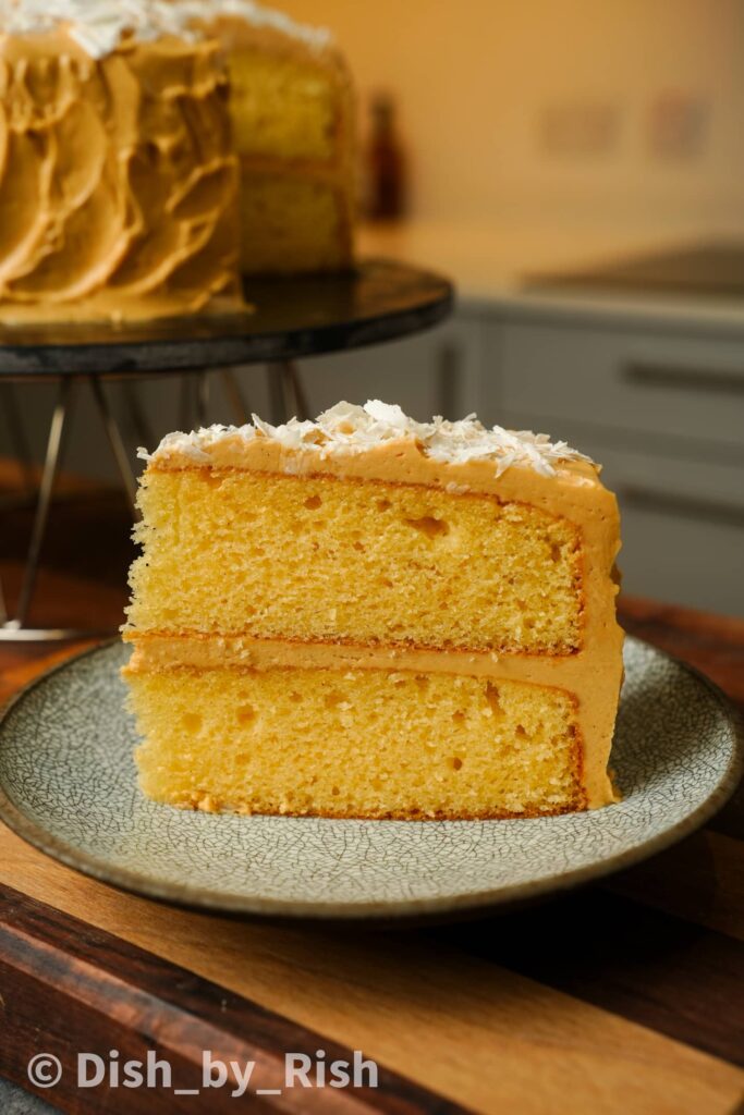 Caramelised white chocolate cake