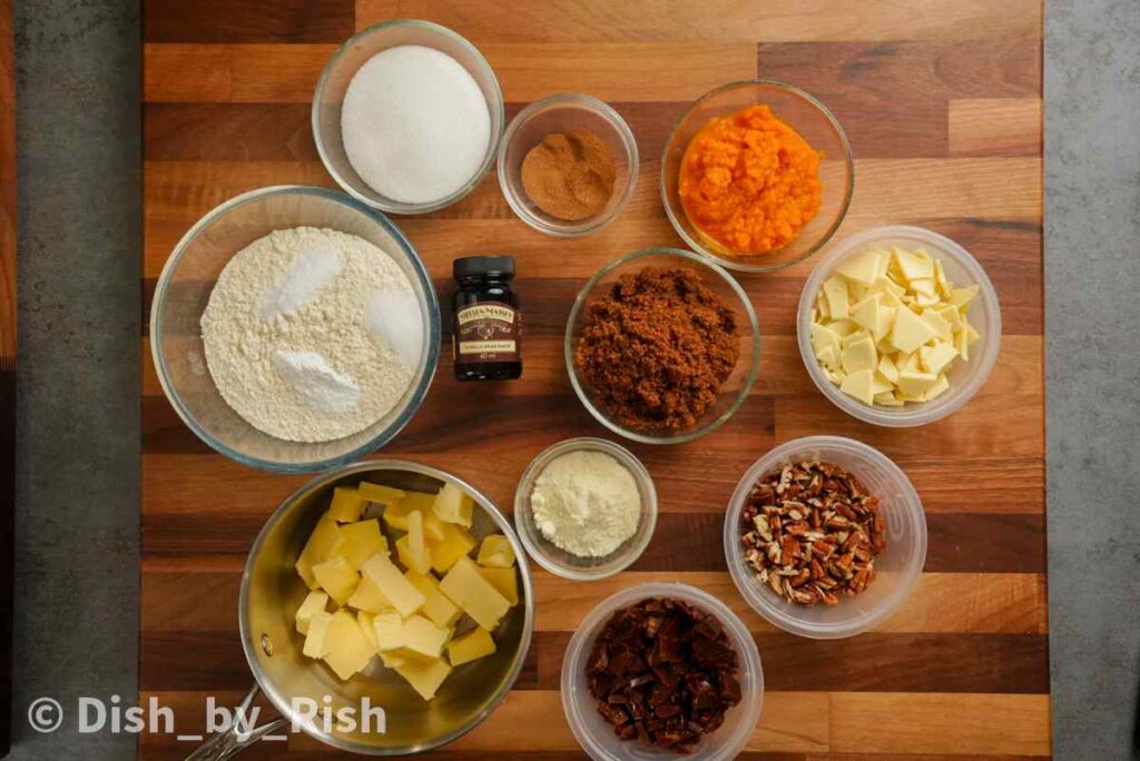 pumpkin spice chocolate chip cookies ingredients