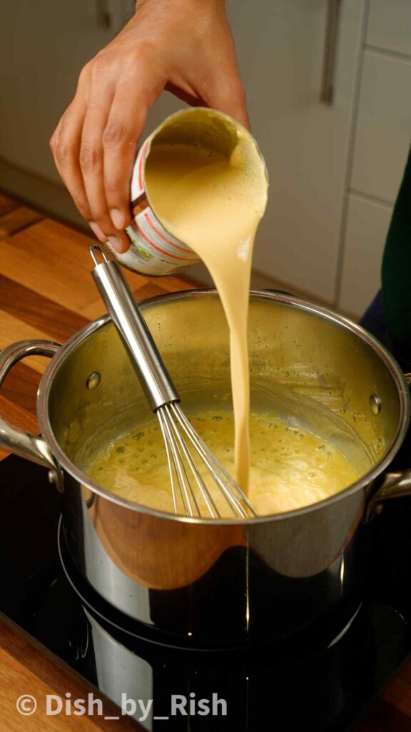 adding evaporated milk to roux