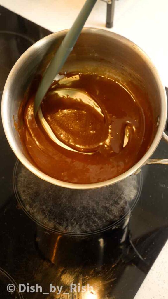 toffee sauce in a pan