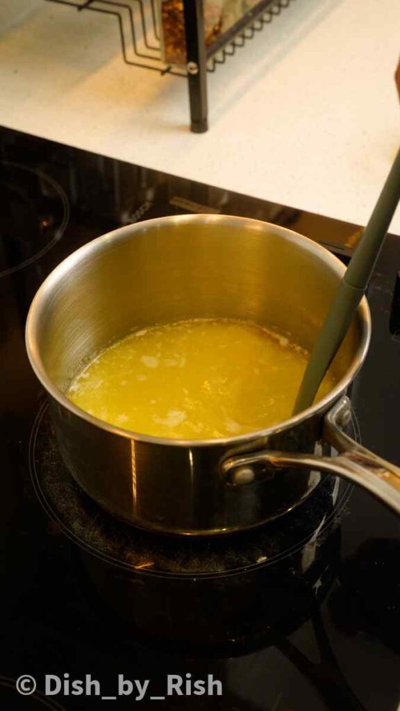 melting butter in a pan
