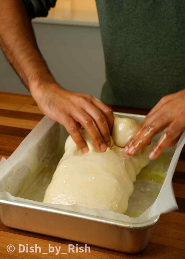 dough flipped over
