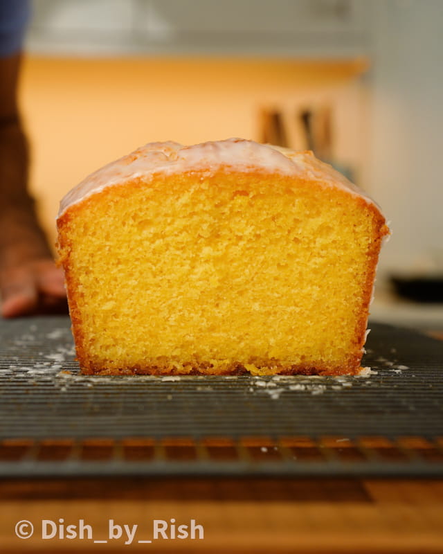 lemon loaf cake cross section